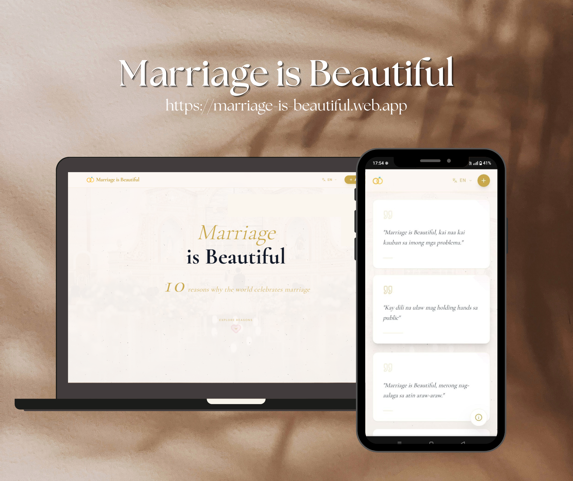 Marriage is Beautiful Web project preview